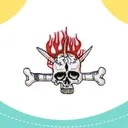 Cloth Patch - Fire Skull — photo 1