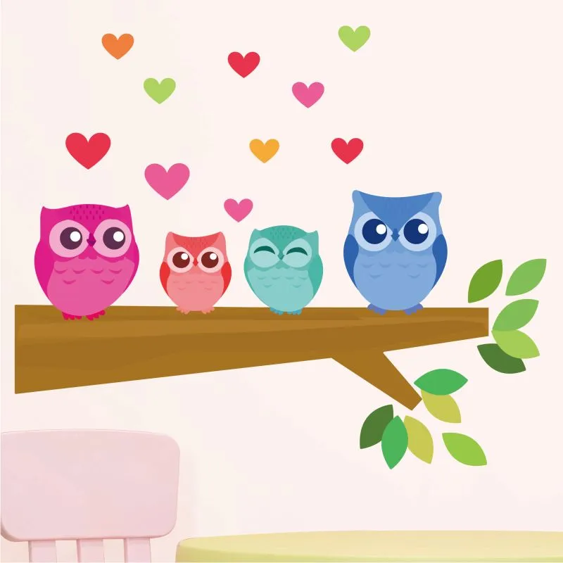 Owl Family Wall Stickers