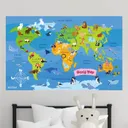 Animal World Map Wall Stickers / Wallpaper / Murals — photo 1