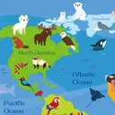 Animal World Map Wall Stickers / Wallpaper / Murals — photo 4