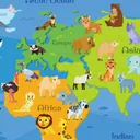 Animal World Map Wall Stickers / Wallpaper / Murals — photo 5
