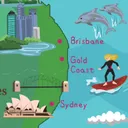 Australia Map Wall Stickers / Wallpaper / Murals — photo 3
